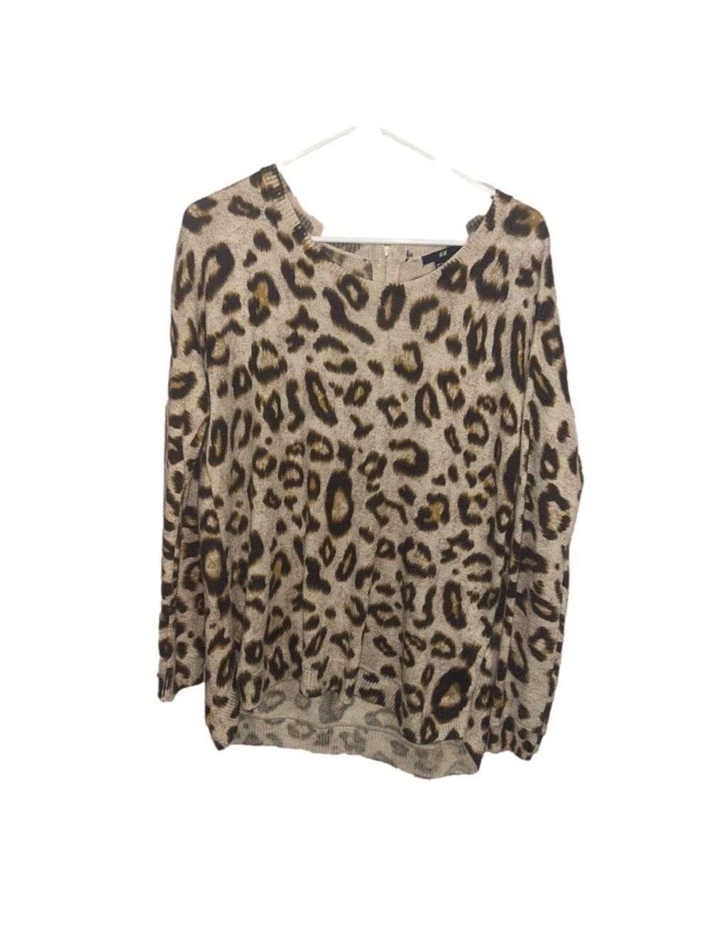 H&M Leopard Wool Blend Sweater Size Medium